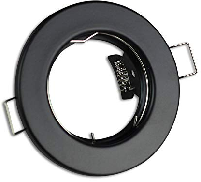 Einbaustrahler Rahmen schwarz rund super flach - Einbaurahmen für GU10 MR16 Leuchtmittel - Ø60mm Bohrloch Einbau-Spot Strahler Einbauleuchte
