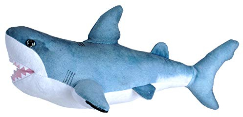 Wild Republic Living Ocean Mini Großer Weißer Hai, Wal-Kuscheltier, Schlaftier für Babys, Gastgeschenk für die nächste Babyparty, Füllung und Stoff aus recycelten Wasserflaschen, 30 cm