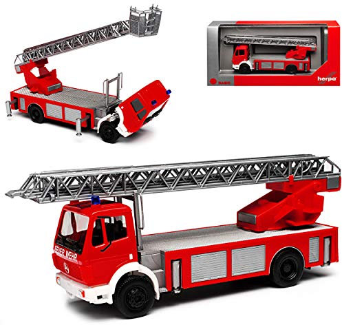 Mercedes-B SK 88 Feuerwehr Drehleiter H0 1/87 Herpa Modell Auto mit individiuellem Wunschkennzeichen