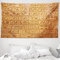 ABAKUHAUS Hieroglyphe Wandteppich und Tagesdecke, Hieroglyphs Zusammensetzung aus Weiches Mikrofaser Stoff Waschbar ohne Verblassen Digitaldruck, 230 x 140 cm, Blass Orange Bernstein