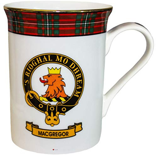 I LUV LTD China Coffee Mug MacGregor Clan Crest Gold Rim Scottish Made