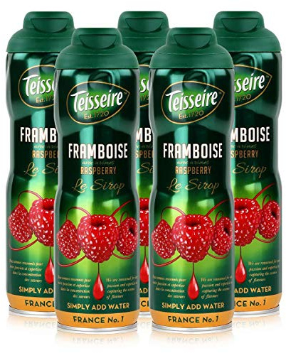 Teisseire Getränke-Sirup Raspberry/Himbeer 600ml - Sirup der genauso schmeckt wie die Frucht (5er Pack)