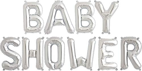 Toyland® 16 Baby Shower Balloons - Air Fill Only (Silver)
