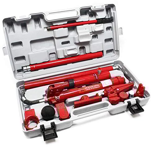 Wiltec Kit di Riparazione carrozzeria Auto da 10 t Funzionamento Idraulico incl. Valigetta e Accessori