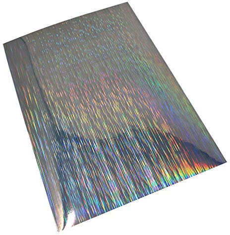 Din A4 Bogen Bastelfolie Selbstklebend Künstlerfolie Plotterfolie Plottfolie Hologramm Glitzer Folie Basteln DIY (Lines, 1 Din A4 Bogen)