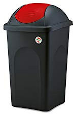 Stefanplast Bascula Multipat, Polypropylene, Noir/Rouge, 60 l