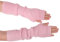 F Flammi Armwärmer aus Kaschmir-Mischgewebe für den Winter, fingerlose Handschuhe, Strickhandschuhe, Handgelenkwärmer mit Daumenloch für Damen, Pink (42cm), Medium