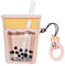 Kompatibel mit AirPods 1/2 Case Boba Milchtee, Niedliche 3D Cute Cartoon Silikon Hülle Schutzhülle for AirPod Case Boba Milk Tea, Kinder Teenager Jungen Mädchen Frauen für AirPods Case Milchtee Cover