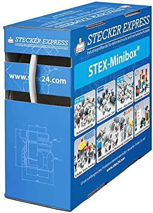 STEX24 Schrumpfschlauch 3:1, Minibox mit 10,6m, weiß 4,5/1,5mm, 3/16 Zoll, WSB3 Schrumpftemperatur mind. 70°C, vollständig bei mind. 100°C - 1 Stück