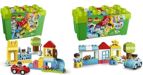 LEGO 10914 DUPLO Deluxe Steinebox, ab 1,5 Jahren & 10913 DUPLO Classic Steinebox, Kreativbox mit Aufbewahrung, erste Bausteine, Feinmotorik-Lernspielzeug, Geschenk für Kleinkinder ab 1,5 Jahren