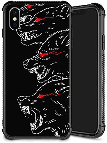 Yuning419 Case Compatible with iPhone Xs Max,Pattern Plexiglass Xs Max Case for Boys Men,Bad Wolf Pattern Shockproof Anti-Scratch Case for iPhone Xs Max 6.5 inch