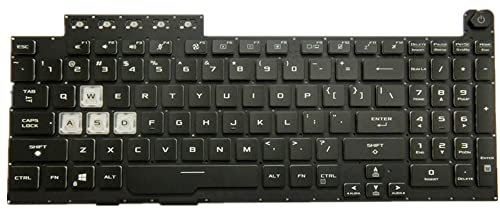 fqparts Replacement Teclado portátil para For ASUS For TUF F15 FX506LH FX506LI FX506LU Colour Negro Versión Estadounidense