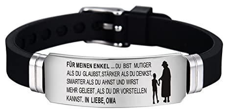 HAYOUWAY Du wirst geliebt Armband Silikon Verstellbar Sport Armband FÜR MEINEN ENKEL von Oma
