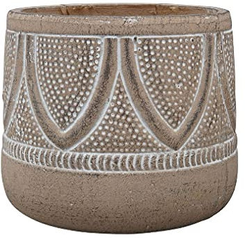 finehomegarden Blumentopf Topf Zement Valo Ø20cm H16cm beige/Natur Landhaus Übertopf Deko