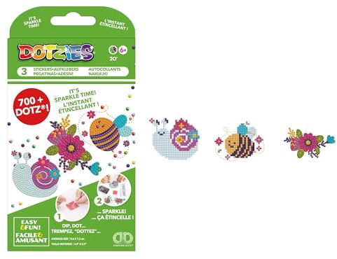 DIAMOND DOTZ DOTZIES 2592757 Original 5D Diamond Painting Sticker Set, Gartenfreunde, DIY Kreativ-Kit für Diamant-Sticker, Diamanten-Bastelset für Kinder ab 6 Jahren
