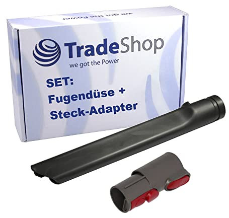 Trade-Shop Kit suceur plat + adaptateur intermédiaire compatible avec Dyson DC05 DC07 DC08 DC14 DC27 DC37 DC38 DC40 DC41 DC44 DC50 DC55 DC58 DC59 SV06 Big Ball