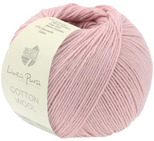 LANA GROSSA Cotton Wool | Klassisches Schurwollgarn mit Baumwolle | Handstrickgarn aus 53% Schurwolle (Merino extrafein) & 47% Baumwolle | 50g Wolle zum Stricken & Häkeln | 195m Garn FB 1