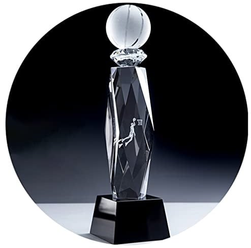 Pokale, Medaillen Auszeichnungen Transparente Kristall-Basketball-Trophäe Innen Geschnitzte Basketball-Match-Trophäe Beste Mvp-Trophäe Des Basketballteams Beim College-Sporttreffen Champion-Souvenir P