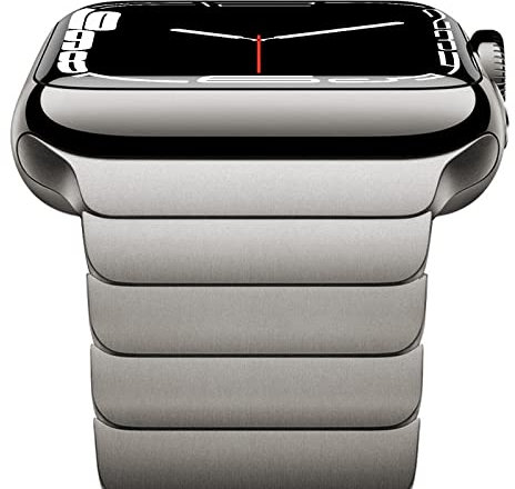 NewWays Cinturino di ricambio per Apple Watch, 41 mm, 40 mm, 38 mm, compatibile con Apple Watch, in acciaio inox, adatto per iWatch serie 9/8/7/6/5/4/3/2/1/SE, titanio