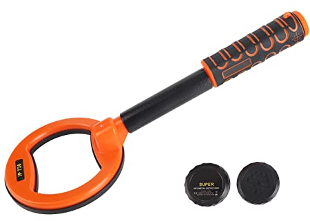 Unterwasser Metalldetektor, IP68 Wasserdicht, 3, 9 4, 7 Zoll Erkennungsbereich, Gold Silber Detektor mit Alarmton, 6F22 1600 mAh Lithium Batterie, Tragbarer Gold und Silberdetektor(Orange)