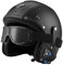Vintage Cuir Bluetooth Casque De Moto Jet,Adulte Demi Casque ECE Homologué Vintage Casques Moto Bols pour Homme Et Femme avec Lunettes Face Ouverte Casque Mobylette 3,L:59-60CM