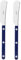 Sabre Paris | Lot de 2 Tartineurs 14 cm Bistrot couleur Bleu Marine et finition brillante. Couverts en Acier Inoxydable. Idéal pour beurre, tapenades, pâte à tartiner