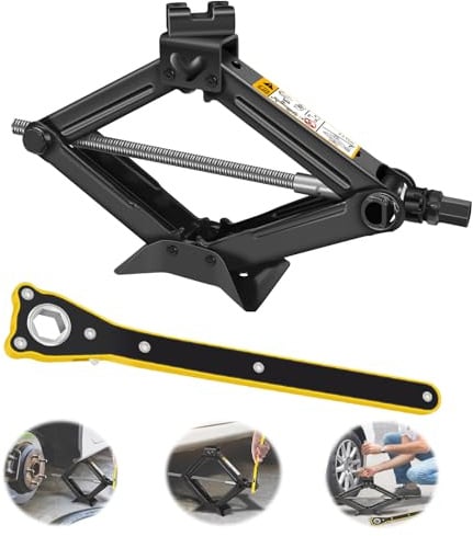 Scissor Jack for Car - 2 Ton (4409 lbs) Car Jack Kit, Heavy Duty Lifting Jack Tire Replacement Jack with Hand Crank, Quick Lifting Tire Changing Kit, Car Tire Jack for Auto/SUV/MPV (2 Ton)