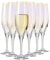Krosno - Venezia Rainbow Champagnergläser 6 x 200ml | Proseccogläser | Hochzeitsgeschenk | Kristallglas | bleifreies Glas | kratzfest | Geschenkidee