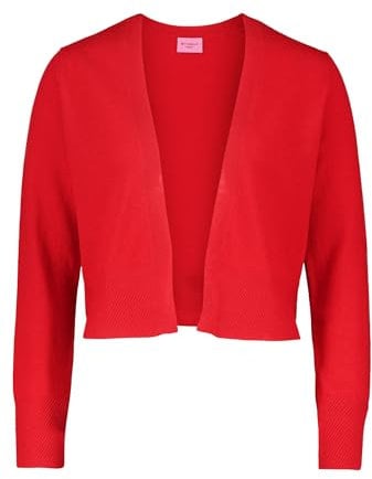 Betty Barclay Damen Kaschmir-Strickjacke mit Rippbündchen Rot,44