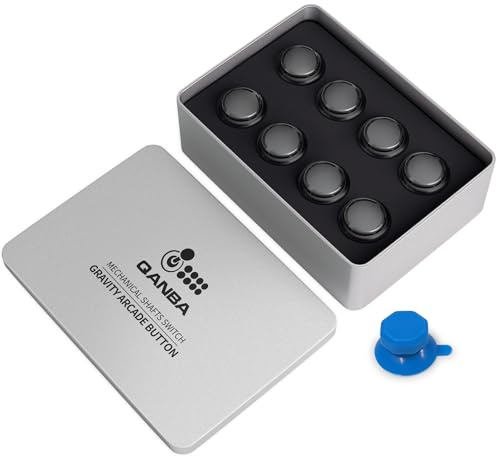 qanba Gravity KT Arcade-Tasten Mechanischer 30-mm-Snap-in-Druckknopf (Boxed) (Clear Black 30mm TD04)