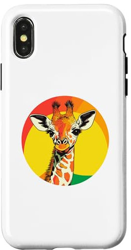 iPhone X/XS Colorful Giraffe Art Case