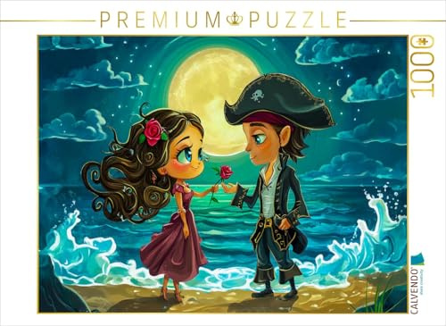 Puzzle · Kleiner Pirat heiratet die Meerjungfrau in Einer Hochzeit am | Strand bei Mondschein · Kleiner Pirat heiratet die Meerjungfrau in… · 1000 Teile · Lege-Größe 64 × 48 cm · CALVENDO Puzzle