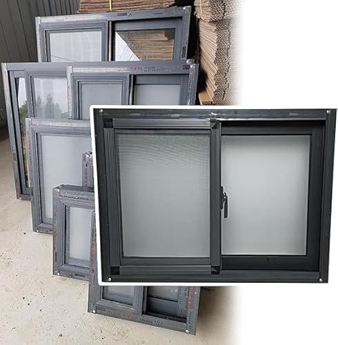 Fenêtres de rechange de sous-sol avec cadre en aluminium et verre trempé de 5 mm d'épaisseur pour Chicke (taille : 100 x 50 cm, couleur : gris foncé)
