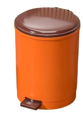 Poubelle Poubelle ronde avec couvercle, poubelle sans contact, poubelle à pédale en plastique de 9/13 litres avec seau intérieur for salon, chambre, salle de bain, cuisine Poubelle de Cuisine(Orange,1