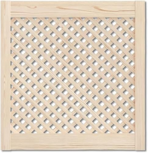 Pinewood Lattice Door - Natural Louvre Cabinet Cupboard Wardrobe Slatted Single Rustic DIY Projects Ready to Paint, Stain, or Varnish