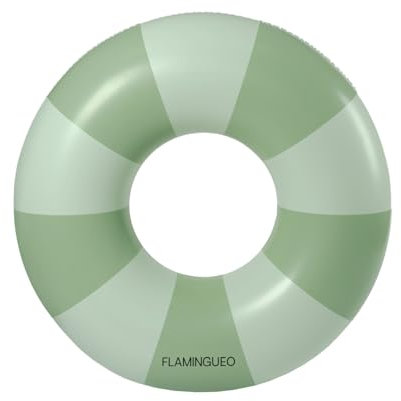 Flamingueo Flotador Gigante, para Playa y Piscina, Forma Donut, Diseño Bicolor, PVC Resistente, Doble Válvula, 110 x 110 x 27 cm