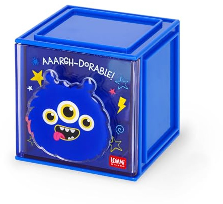 LEGAMI - Cutie Cubes Modular Desk Box, Monster, Schreibtisch-Organizer, Aufbewahrung, inklusive Stickerbogen, stapelbar, multifunktional, ABS, 90 x 90 x 100 cm