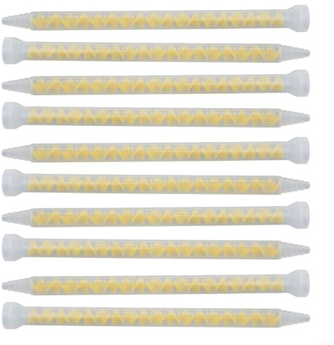 Pumixiy Epoxy Resin Mixing Tube 10-18, 10 Pcs AB Glue Static Mixer Nozzles for Two Component Adhesives, Caulk Applicator Tips for Masonry Projects(B)