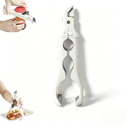 3-in-1 White Hot Plate Gripper - Multi-Angle Anti-Scald Bowl Holder Clip & Plate Grabber Tool, Heat-Resistant Silicone Kitchen Utensil for Bowls, Plates, Includes Bottle Opener(White, 1 Pc)