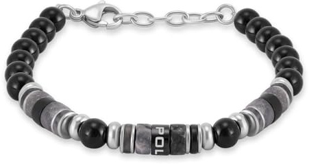 POLICE Cylindra Armband für Herren Steinperlen 185+25 mm schwarz