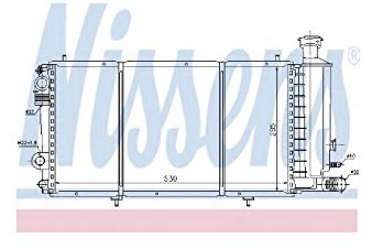 NISSENS Kühler Motorkühlung Kühler Wasserkühler Motorkühler Netzbreite 285mm Netzlänge 530mm Netztiefe 34mm 61357