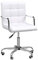 HOMCOM Bürostuhl Drehstuhl Kosmetikhocker Rollhocker Drehhocker Arbeitshocker Chefsessel Stuhl Schreibtischstuhl Metall PU Weiß 52,5 x 54 x 84-99 cm