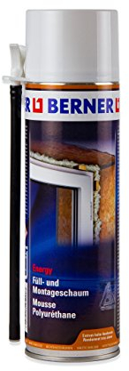 Berner 33628 Fensterschaum Energy grau 500ml Montageschaum Füllschaum, Bunt