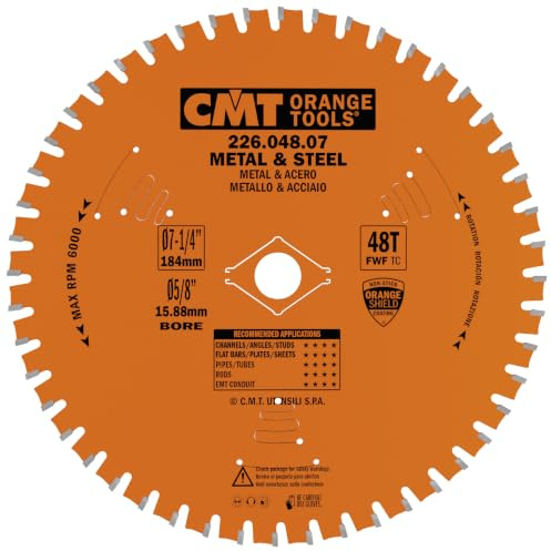 CMT Orange Tools 226.048.07 - Kreissägeblatt für Metalle und PVC HW 184x2.0/1.6x15.88<> Z48 FWF