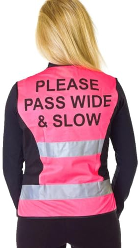 HyViz Waistcoat - Please Pass Wide & Slow Pink/Black Large