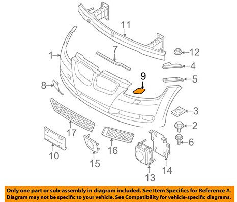 BMW Genuine Left NS Spray Nozzle Cover Primed Fits E92 E93 61677171659