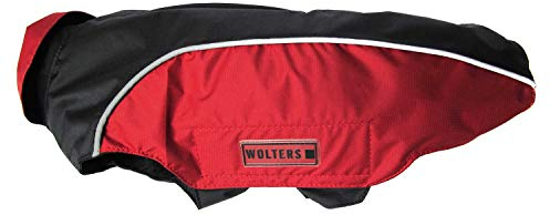 Wolters | Regenjacke Easy Rain in Schwarz/Rot | Rückenlänge 44 cm