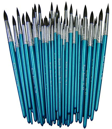 Major Brushes Imitation Squirrel Brushes Assorted Pack of 60