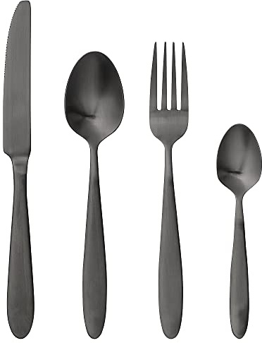 Bloomingville Besteck-Set Frea aus Edelstahl in der Farbe Schwarz, 21150001