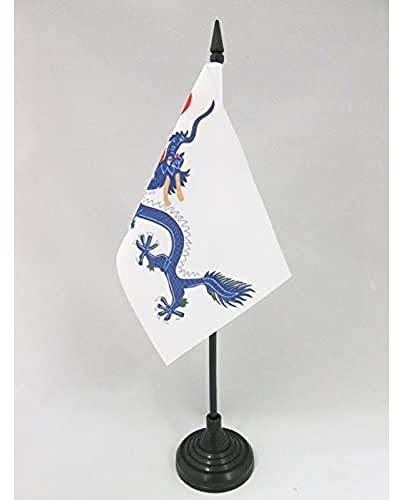 AZ FLAG - Tischflagge China Qing-Dynastie 1889-15x10 cm - Chinesischer Drache Tischfahne 10 x 15 Cm - Flaggen